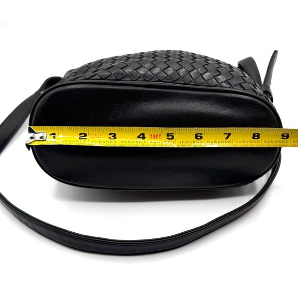 Enzo Angiolini Black Woven Intrecciato-style Classic Leather Crossbody Bag Luxur - Picture 5 of 10